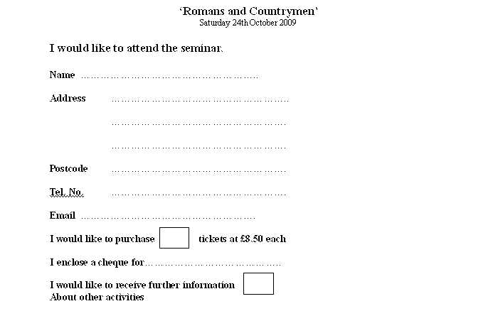 Form for 2009 seminar