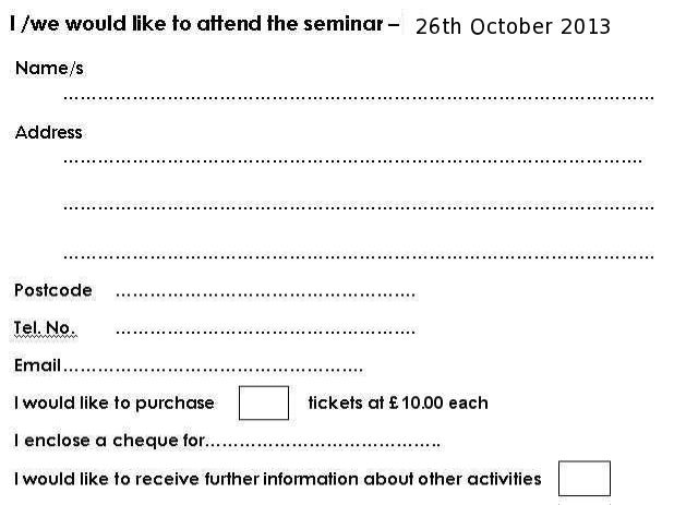 Form for 2013 seminar